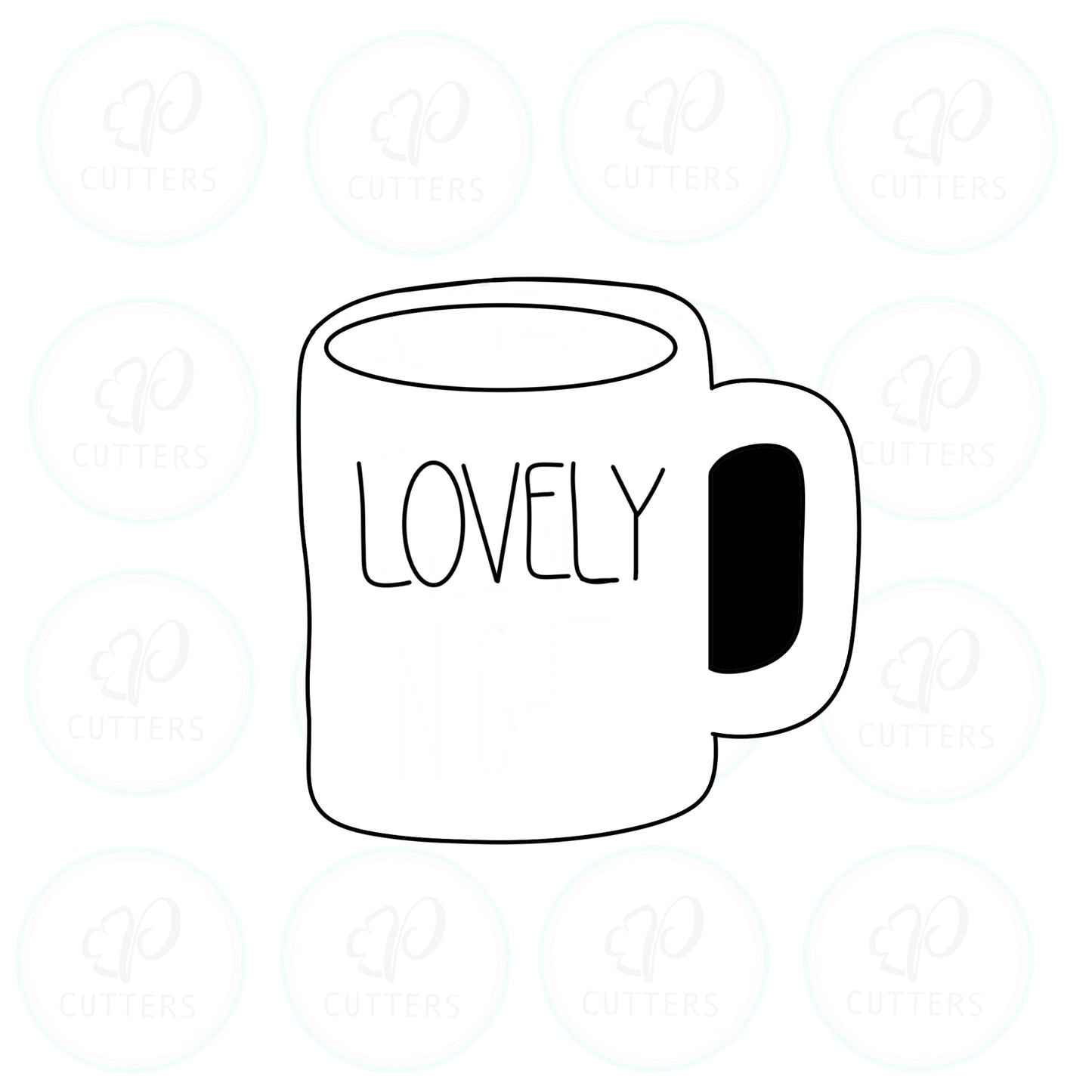 Name Mug Cookie Cutter - Periwinkles Cutters