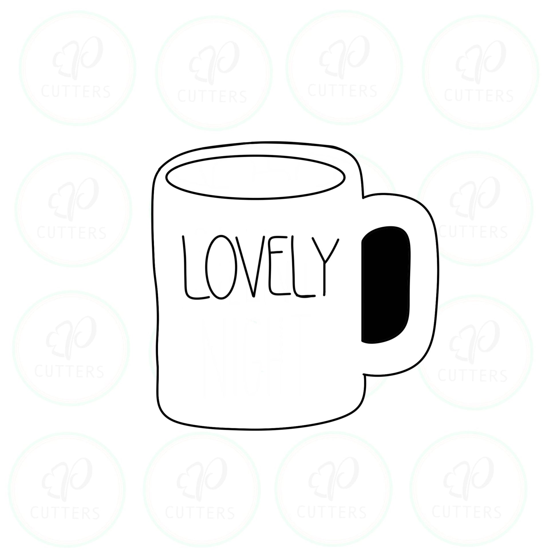 Name Mug Cookie Cutter - Periwinkles Cutters