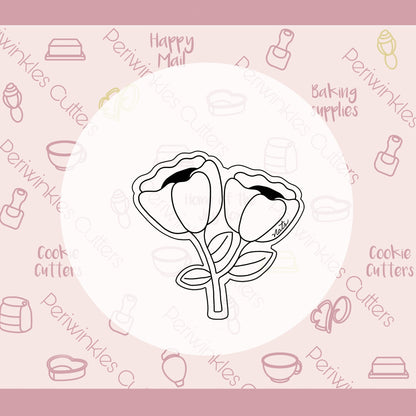 Nat's Poppy Flowers Cookie Cutter - Periwinkles Cutters