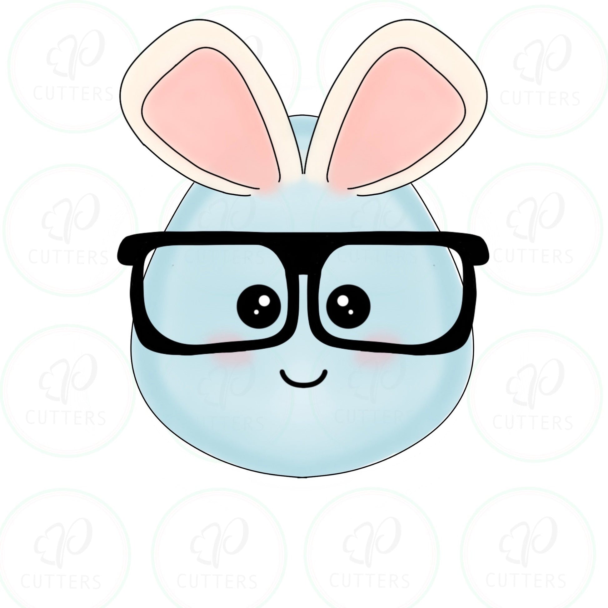 Nerdy Bunny Egg Cookie Cutter - Periwinkles Cutters