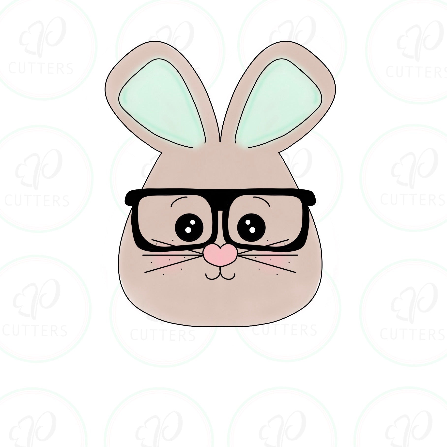 Nerdy Easter Bunny Cookie Cutter - Periwinkles Cutters