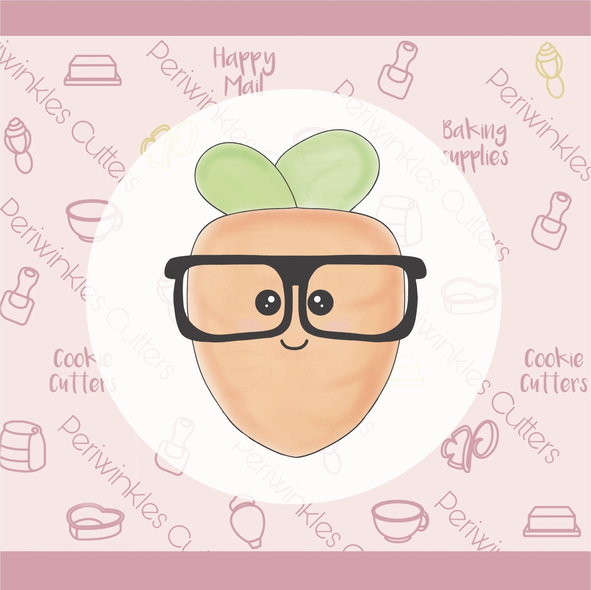 Nerdy Easter Carrot Cookie Cutter - Periwinkles Cutters