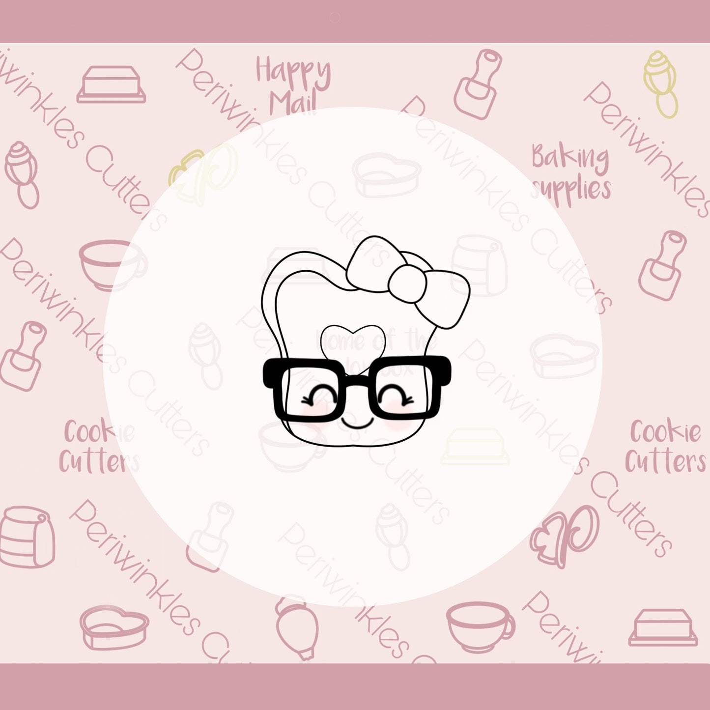 Nerdy Girl Toast of love Cookie Cutter - Periwinkles Cutters