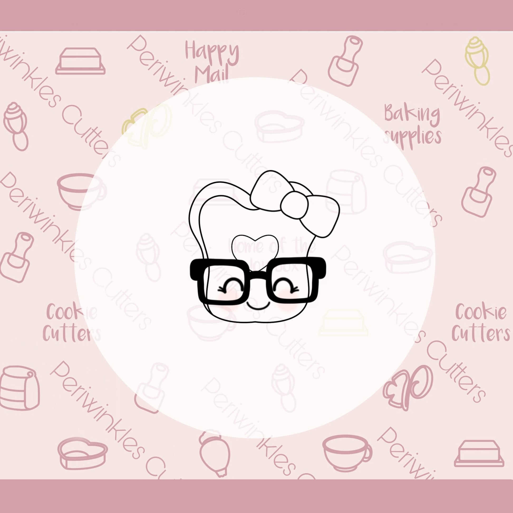 Nerdy Girl Toast of love Cookie Cutter - Periwinkles Cutters