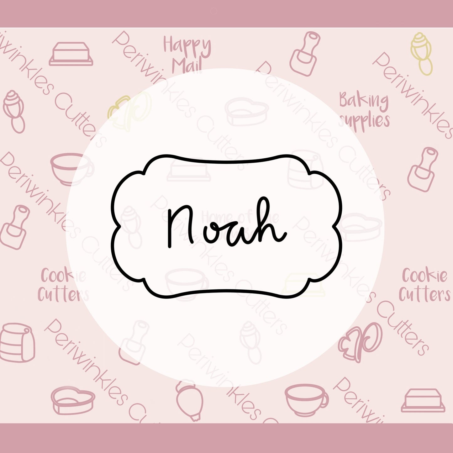Noah Plaque Cookie Cutter - Periwinkles Cutters