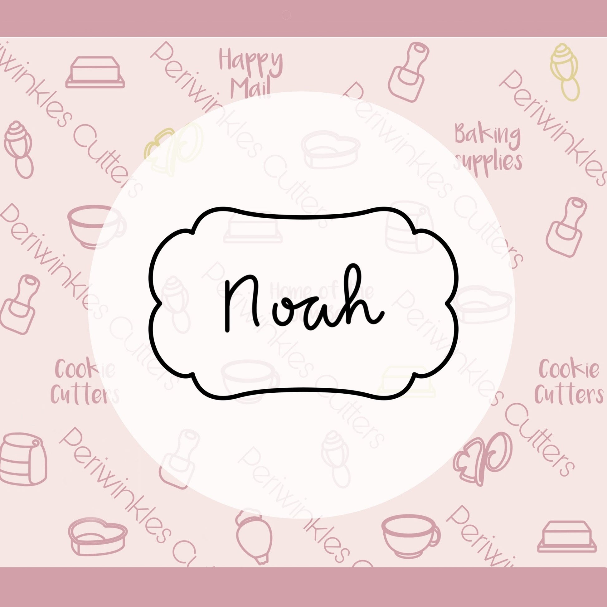 Noah Plaque Cookie Cutter - Periwinkles Cutters