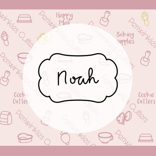 Noah Plaque Cookie Cutter - Periwinkles Cutters