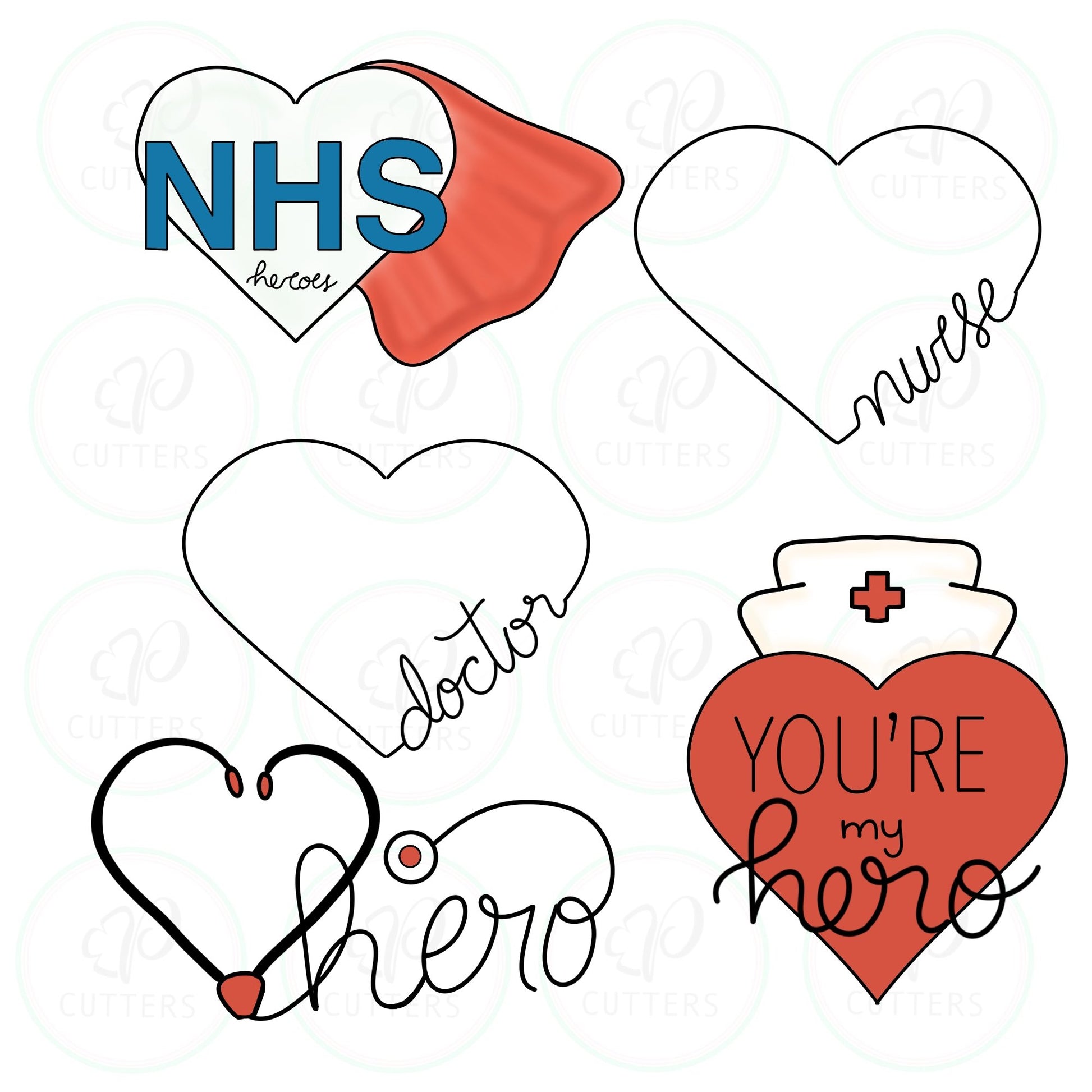 Nurse - Doctor Heart ♥️ Cookie Cutter - Periwinkles Cutters