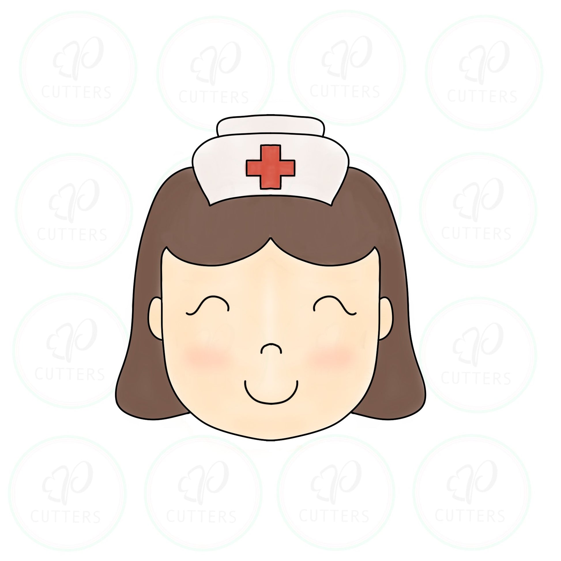 Nurse Face Cookie Cutter - Periwinkles Cutters