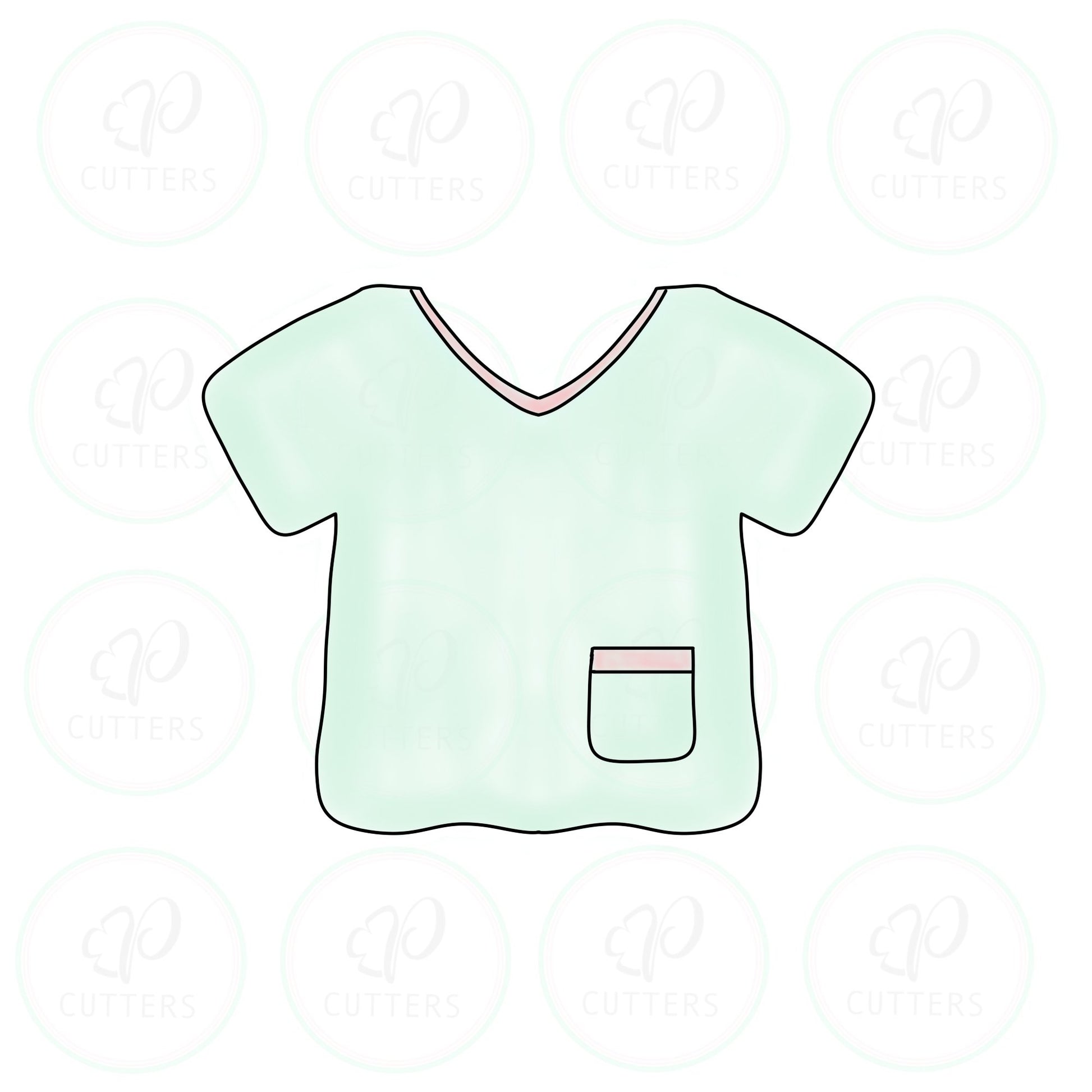 Nurse Scrubs Cookie Cutter - Periwinkles Cutters