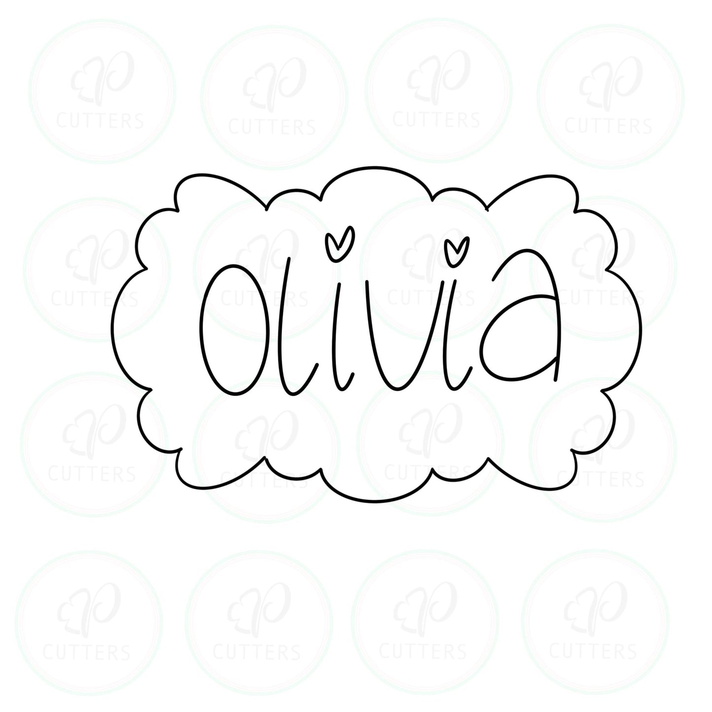 Olivia Plaque Cookie Cutter - Periwinkles Cutters
