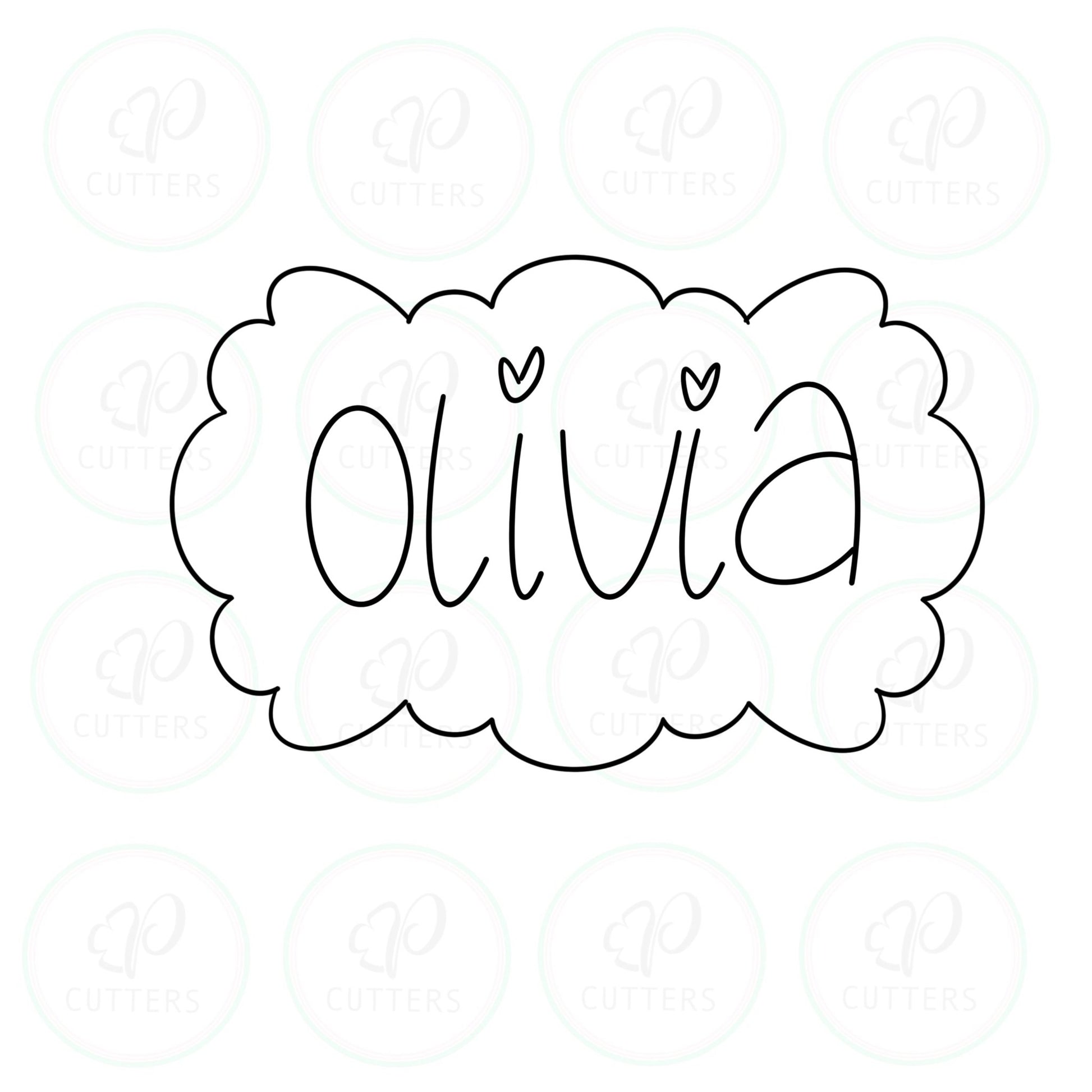 Olivia Plaque Cookie Cutter - Periwinkles Cutters