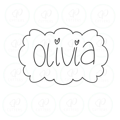 Olivia Plaque Cookie Cutter - Periwinkles Cutters