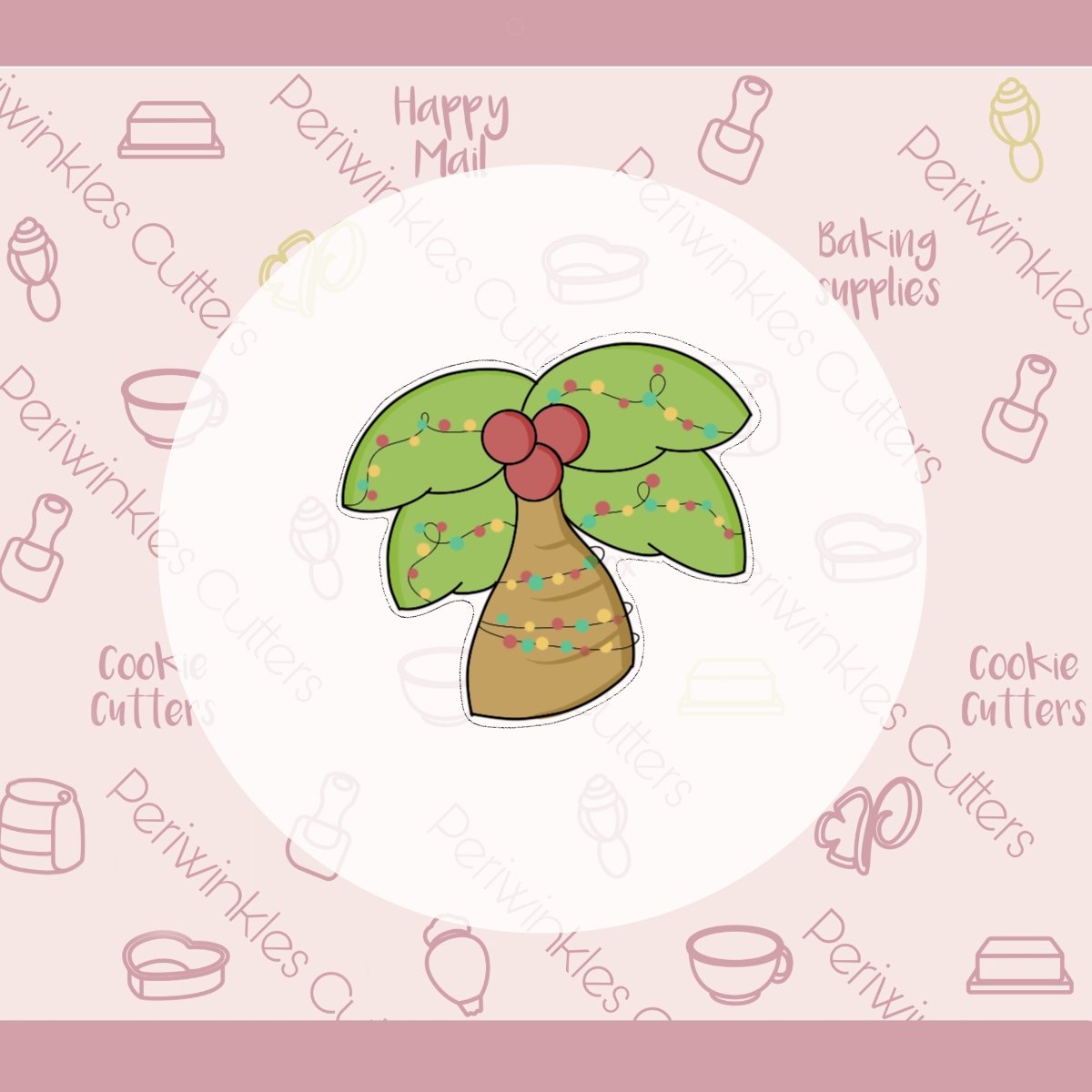 Palm Tree with Light Bulbs Cookie Cutter - Periwinkles Cutters