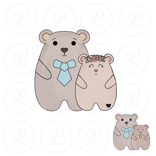 Papa Bear with Child Cookie Cutter - Periwinkles Cutters