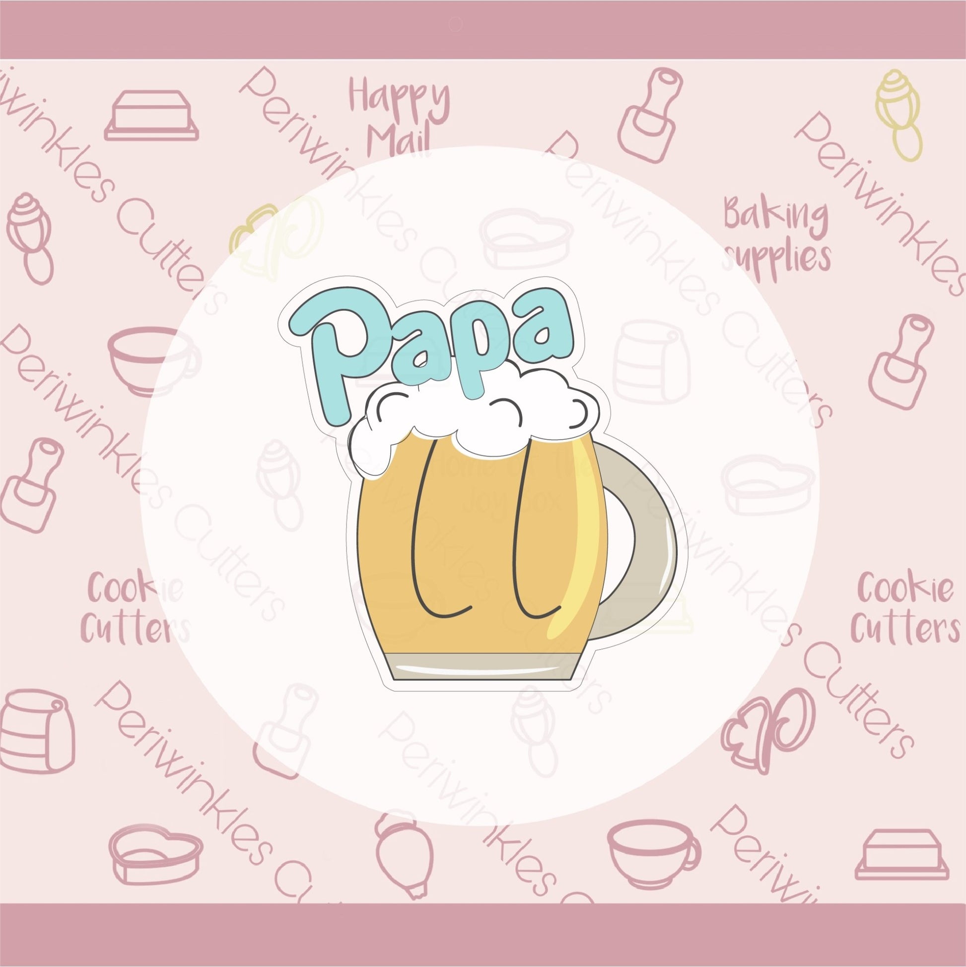 Papa Beer - Father s Day Cookie Cutter - Periwinkles Cutters