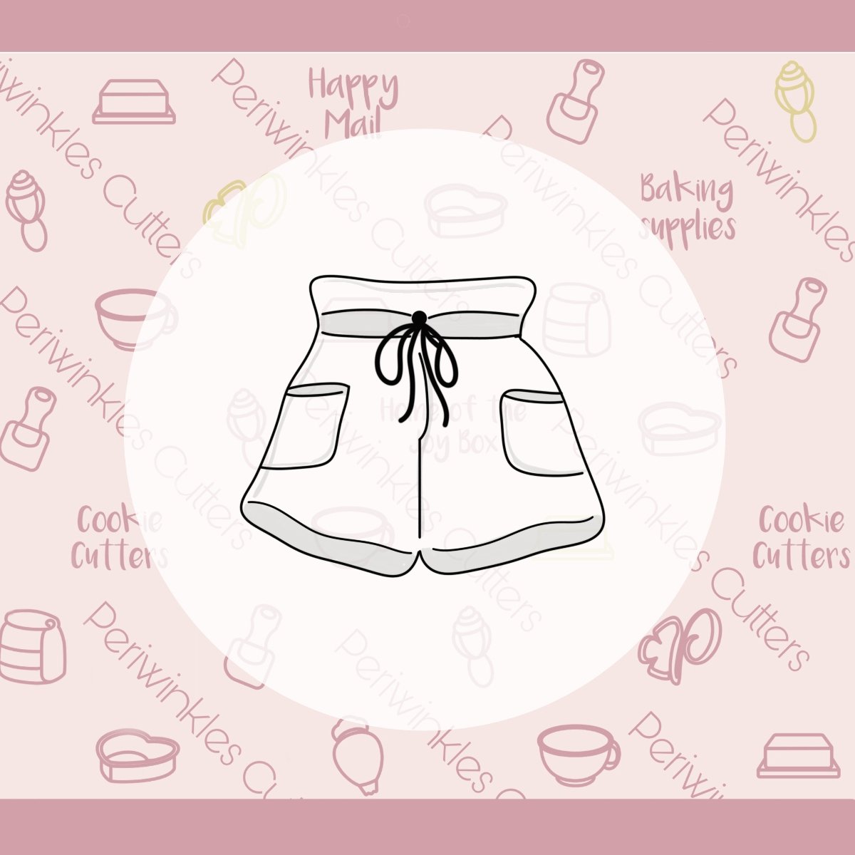 Paper Bag Shorts Cookie Cutter - Periwinkles Cutters