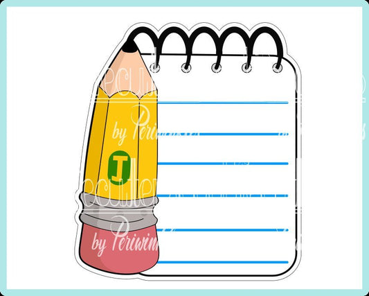 Pencil NotePad Cookie Cutter - Periwinkles Cutters