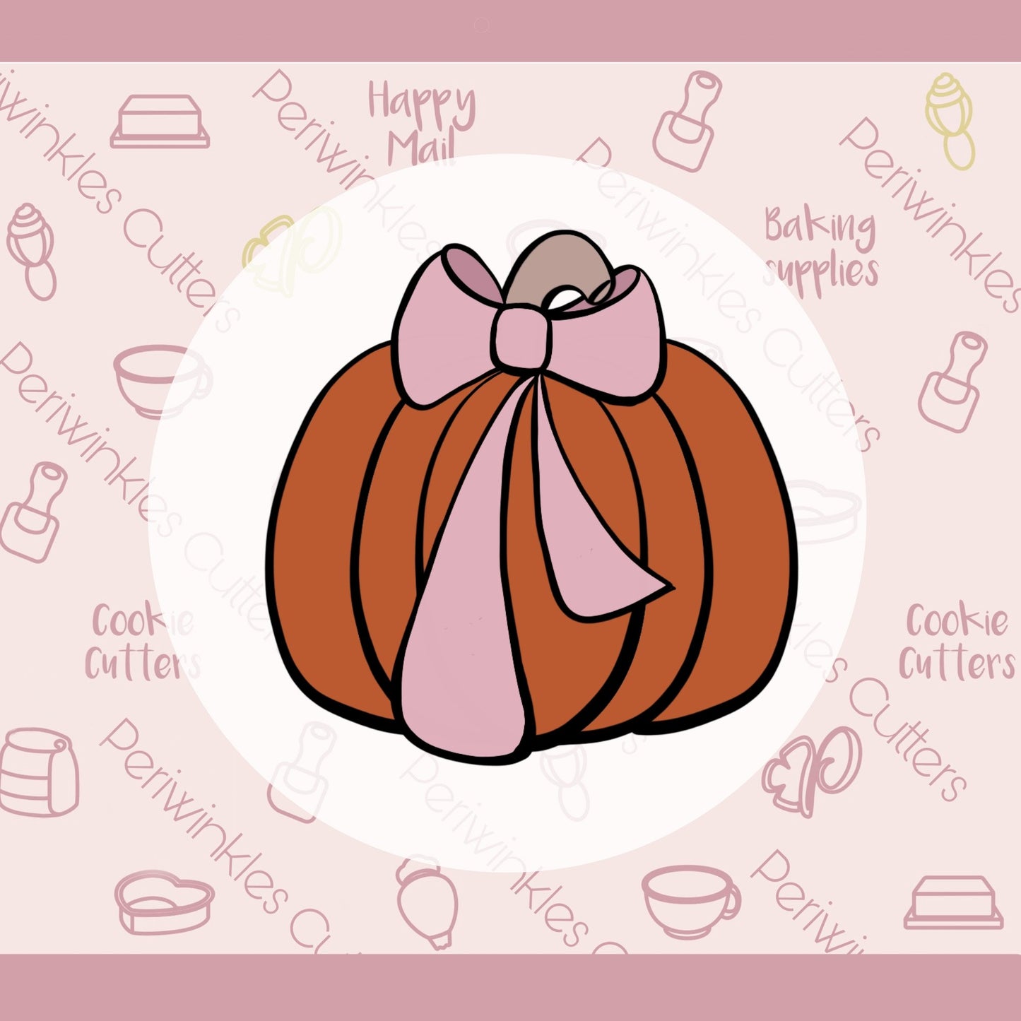 Penelope Pumpkin Cookie Cutter - Periwinkles Cutters