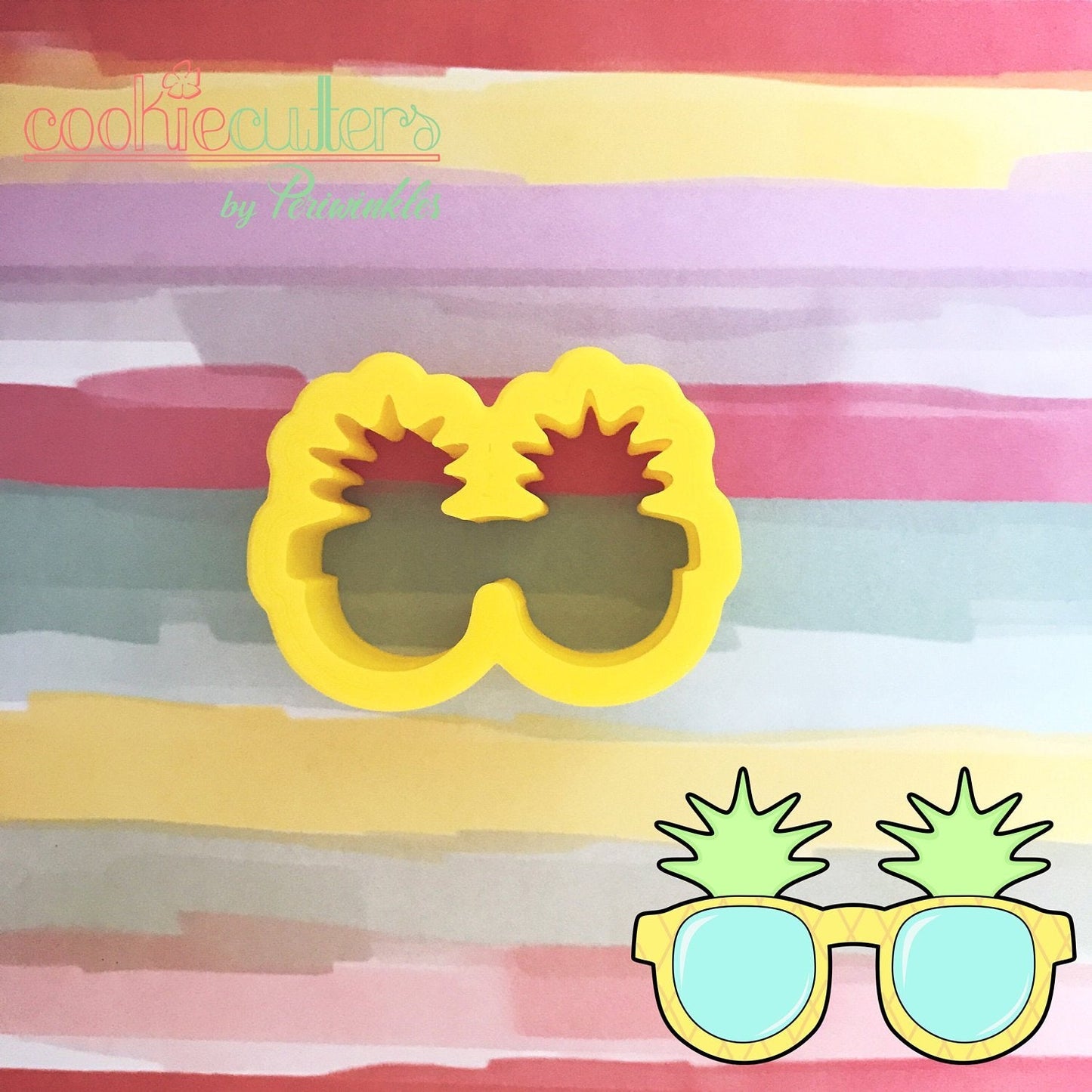 Pineapple Sunglasses Cookie Cutter - Periwinkles Cutters