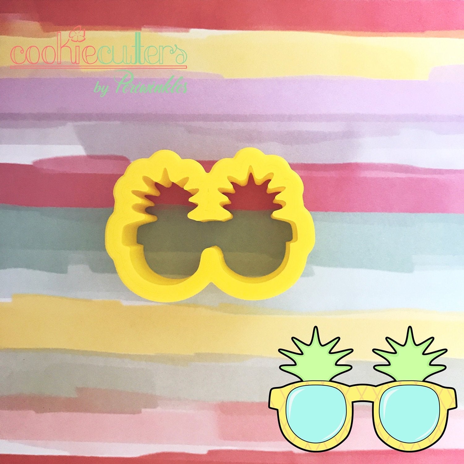 Pineapple Sunglasses Cookie Cutter - Periwinkles Cutters