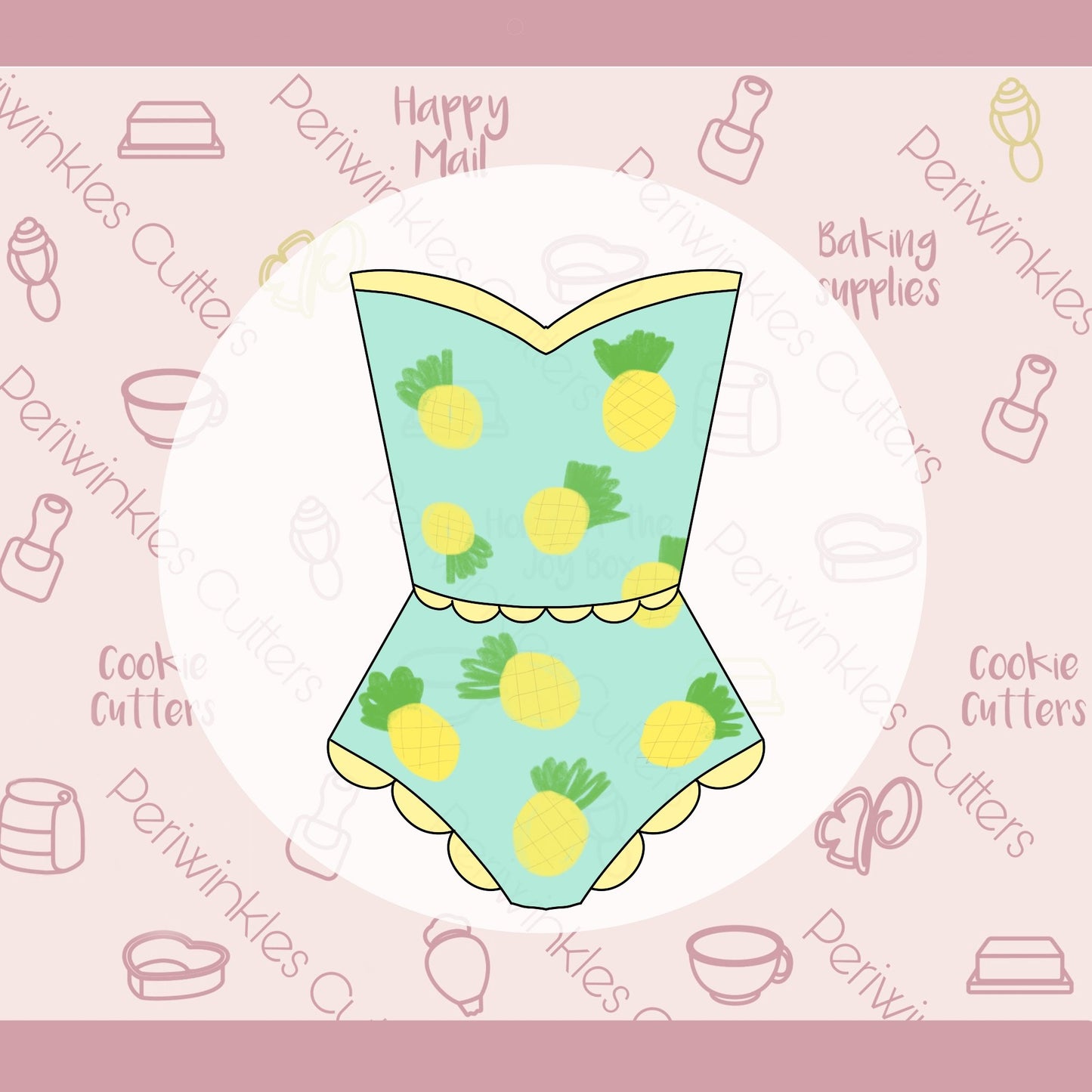 Pineapple Swimsuit Cookie Cutter - Periwinkles Cutters