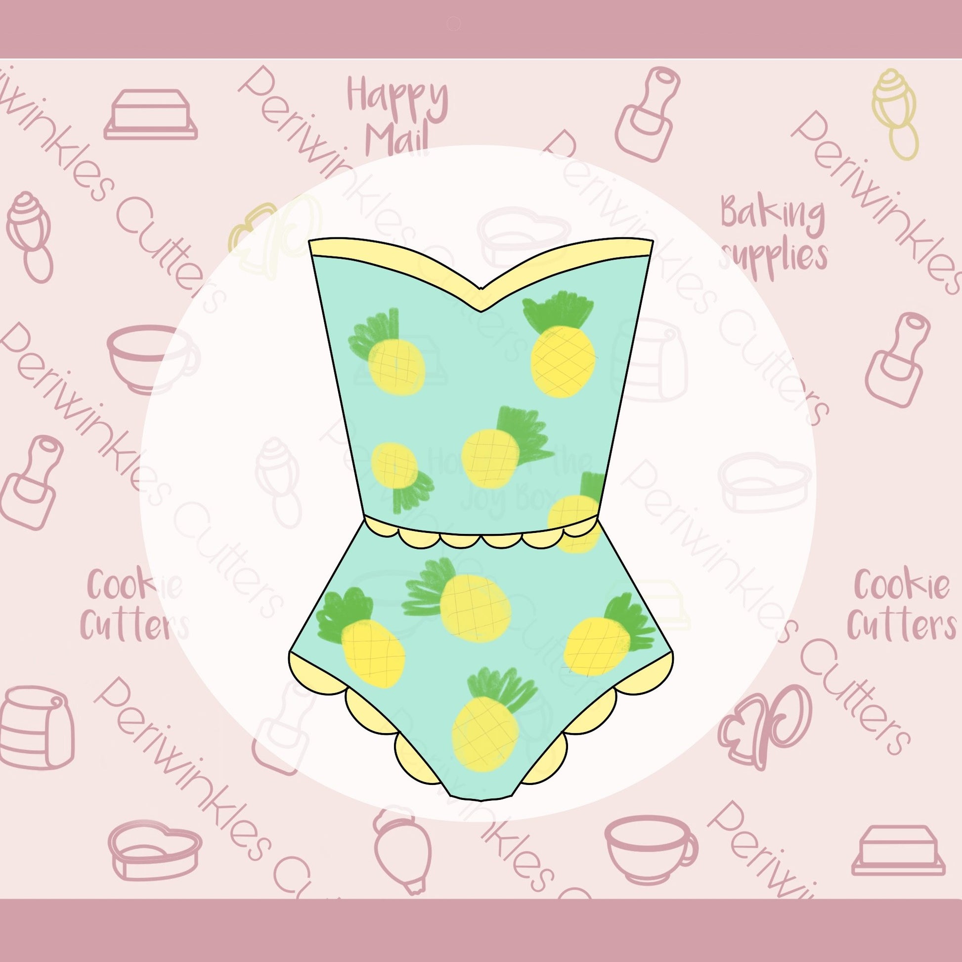 Pineapple Swimsuit Cookie Cutter - Periwinkles Cutters
