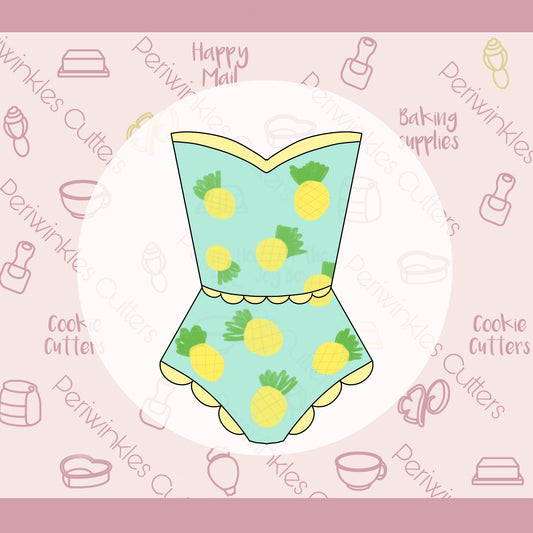Pineapple Swimsuit Cookie Cutter - Periwinkles Cutters