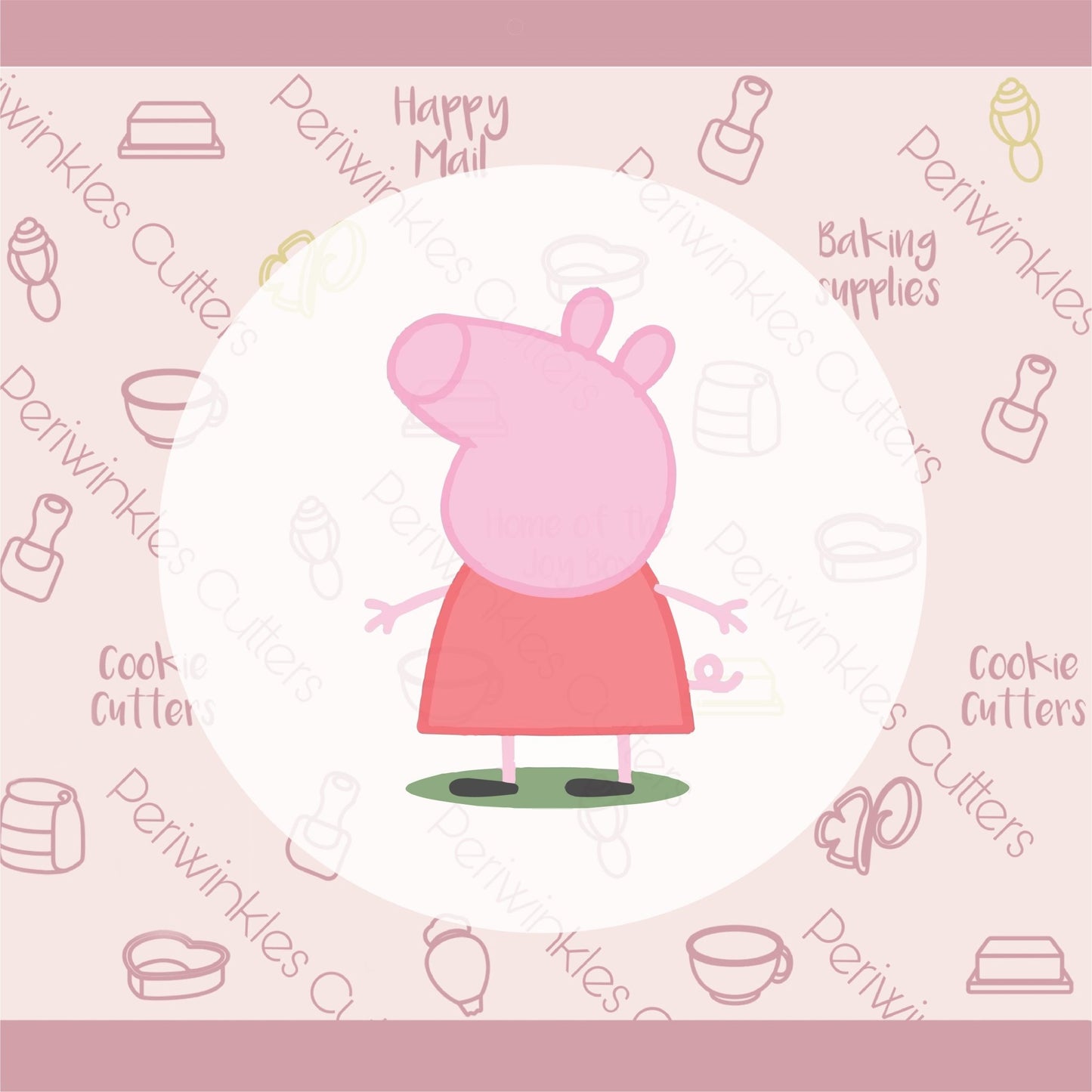 Pink Pig Girl Cookie Cutter - Periwinkles Cutters