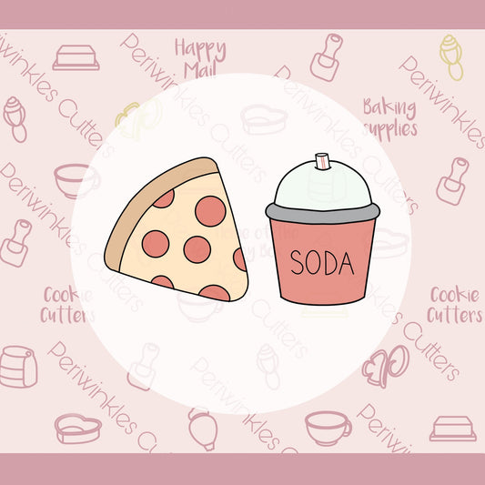 Pizza and Soda 2021 Cookie Cutter - Periwinkles Cutters