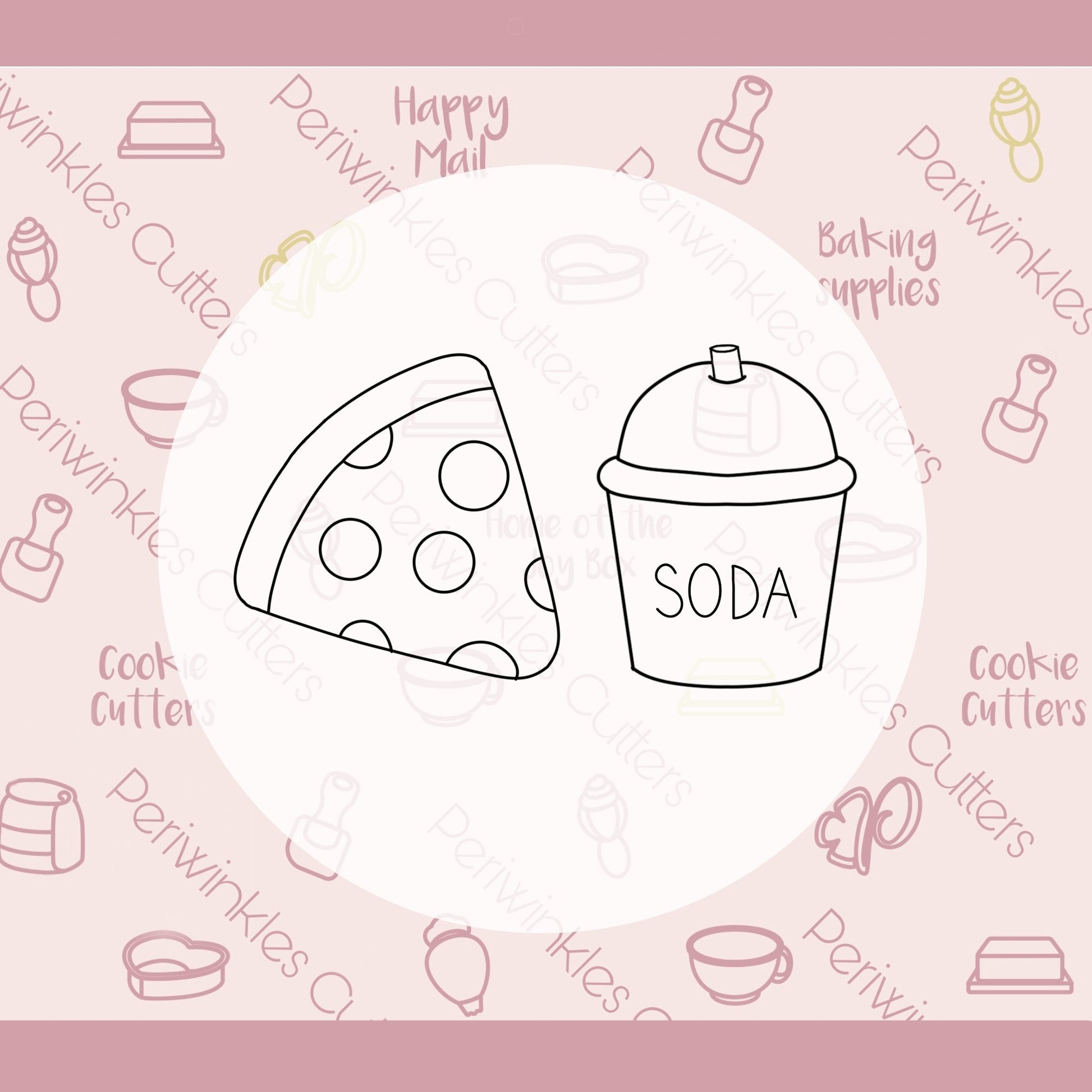 Pizza and Soda 2021 Cookie Cutter - Periwinkles Cutters