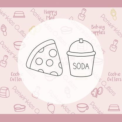 Pizza and Soda 2021 Cookie Cutter - Periwinkles Cutters