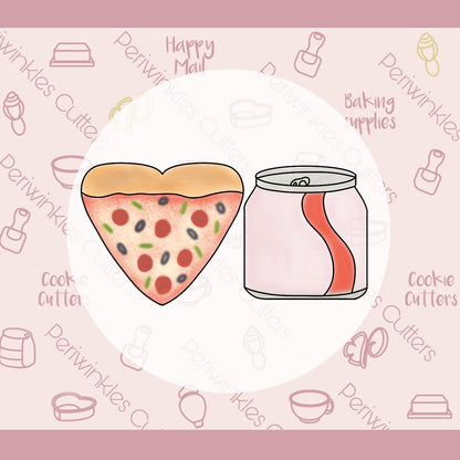 Pizza and Soda Cookie Cutter - We Go Together Like - Periwinkles Cutters