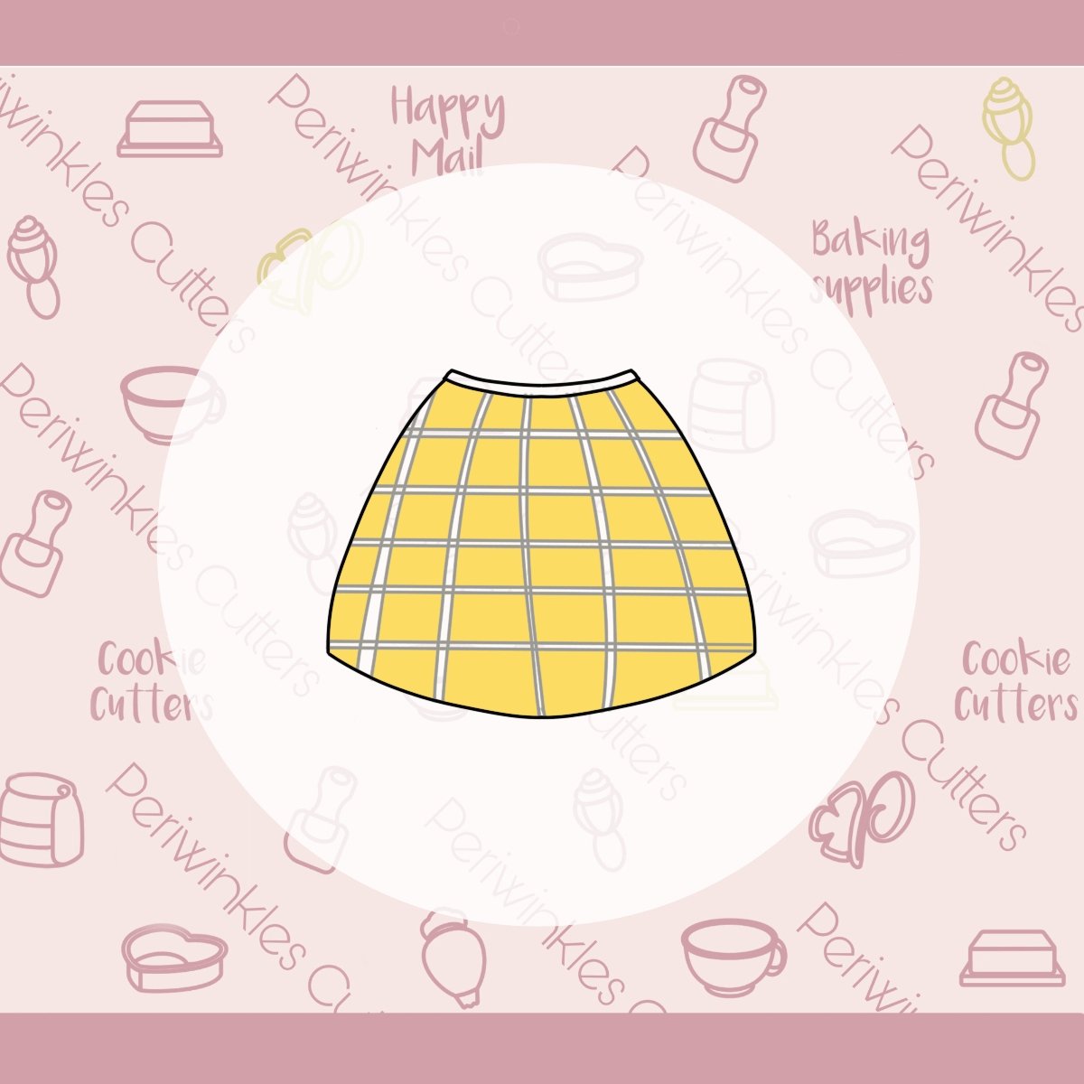 Plaid Skirt Cookie Cutter - Periwinkles Cutters
