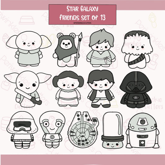Plush Galaxy Wars Set of 13 Cookie Cutter - Periwinkles Cutters