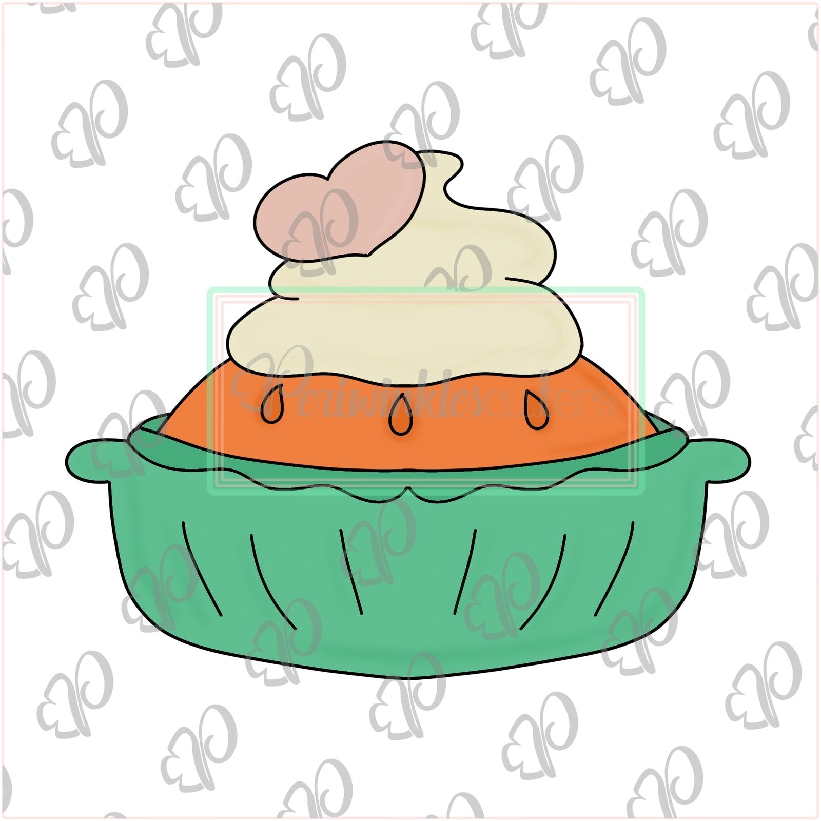 Pumpkin Pie with Heart Cookie Cutter - Periwinkles Cutters