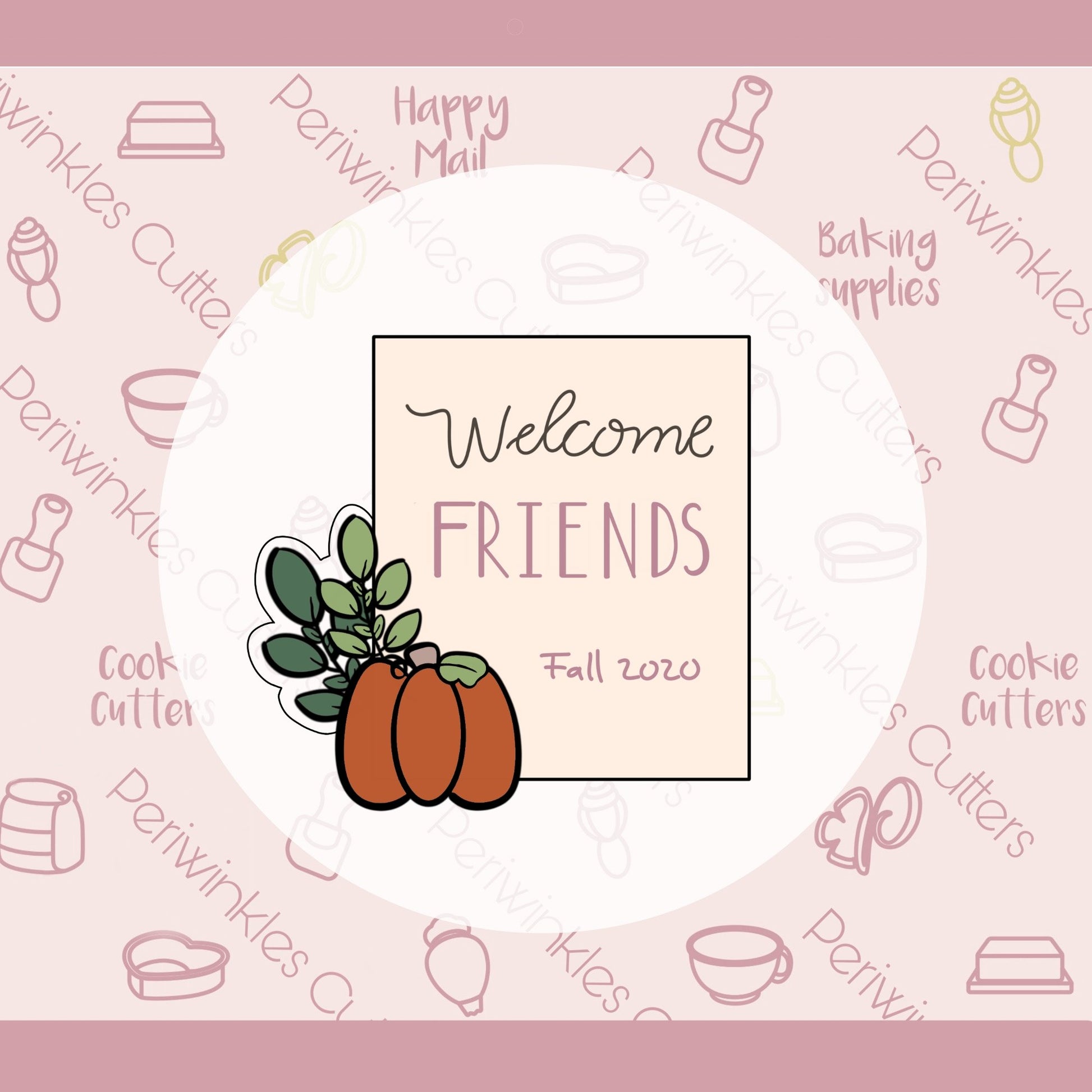 Pumpkin Rectangle Frame Cookie Cutter - Periwinkles Cutters