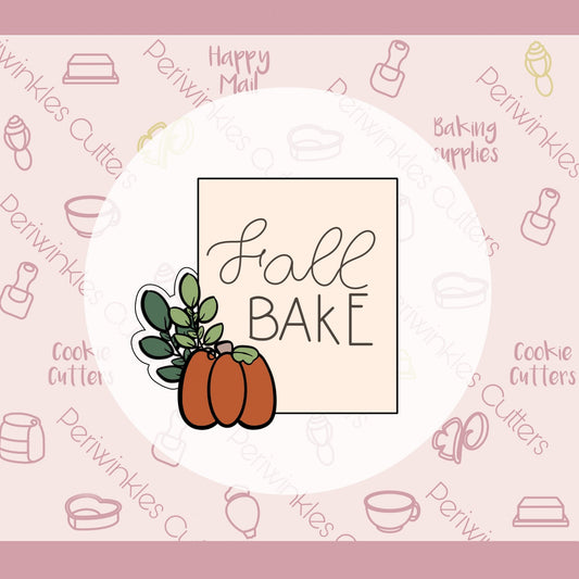 Pumpkin Rectangle Frame Cookie Cutter - Periwinkles Cutters