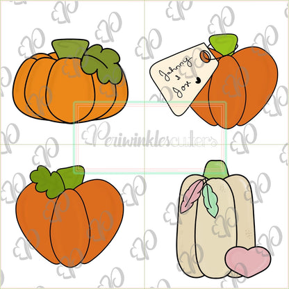 Pumpkins 2019 Cookie Cutter - Pumpkin Cutter - Heart Pumpkin - Periwinkles Cutters