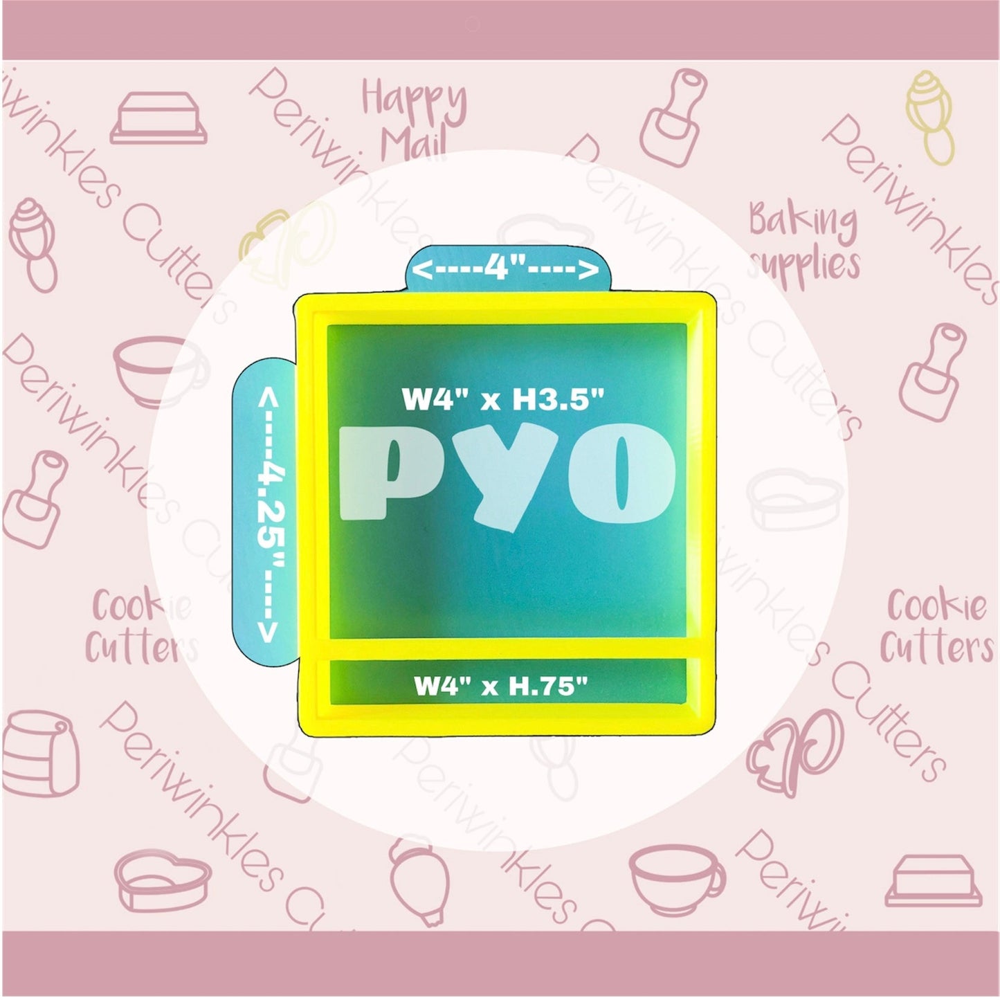 PYO Square Cookie Cutter - Periwinkles Cutters