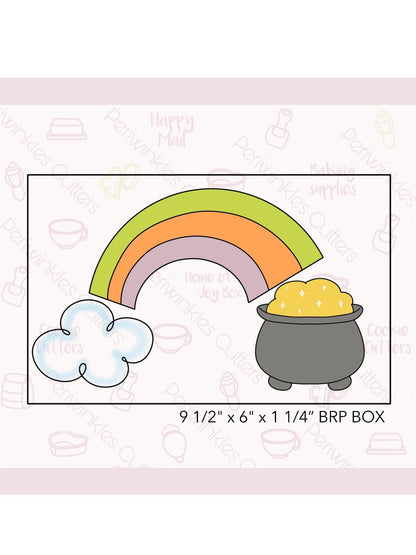 Rainbow Pot of Gold 3 Pieces Set Cookie Cutter - Periwinkles Cutters
