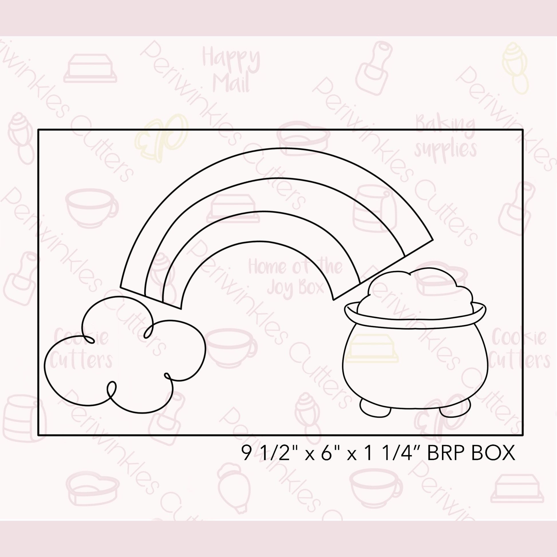 Rainbow Pot of Gold 3 Pieces Set Cookie Cutter - Periwinkles Cutters