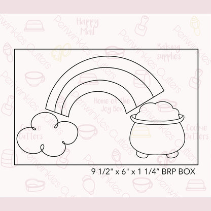 Rainbow Pot of Gold 3 Pieces Set Cookie Cutter - Periwinkles Cutters