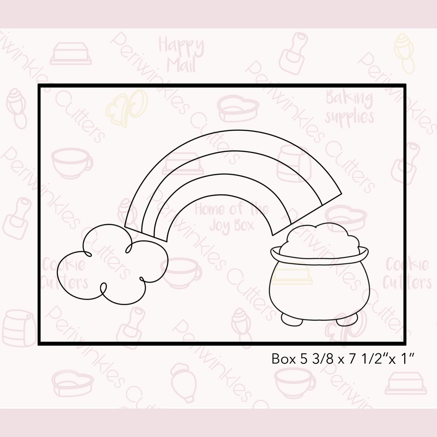 Rainbow Pot of Gold 3 Pieces Set Cookie Cutter - Periwinkles Cutters