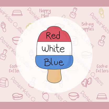 Red White and Blue Popsicle Cookie Cutter - Periwinkles Cutters