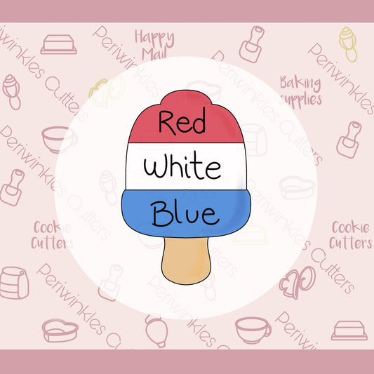 Red White and Blue Popsicle Cookie Cutter - Periwinkles Cutters