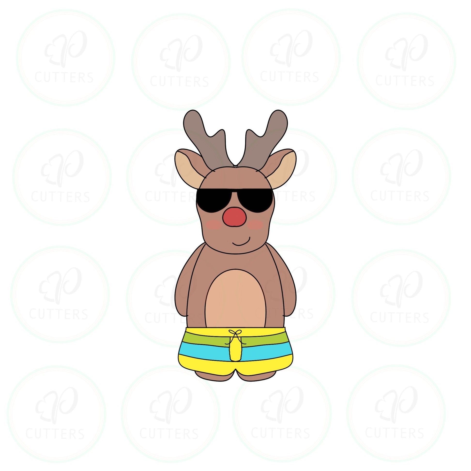 Reindeer at the Beach Cookie Cutter - Periwinkles Cutters