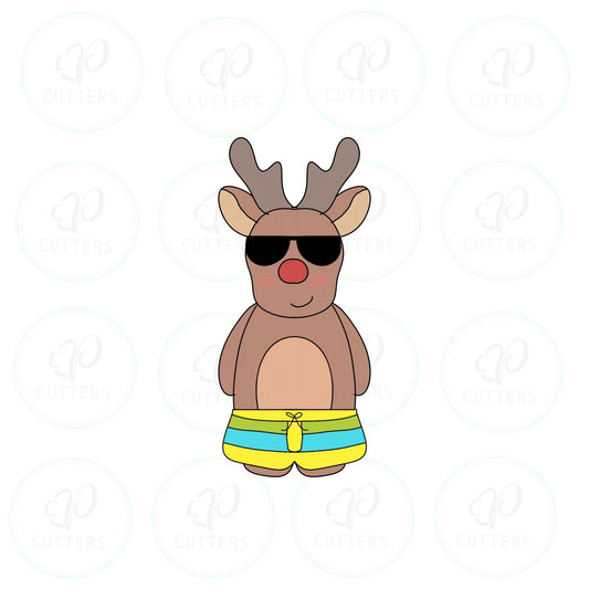 Reindeer at the Beach Cookie Cutter - Periwinkles Cutters