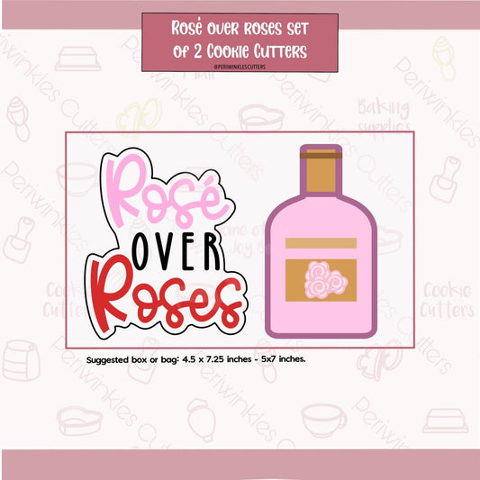Rosé over Roses Set of 2 Cookie Cutter - Periwinkles Cutters Cookie Cutter