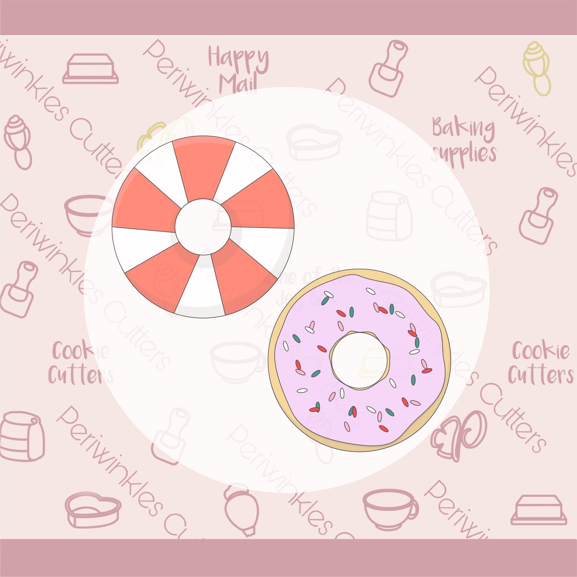 Round Donut with Cut out Cookie Cutter - Periwinkles Cutters